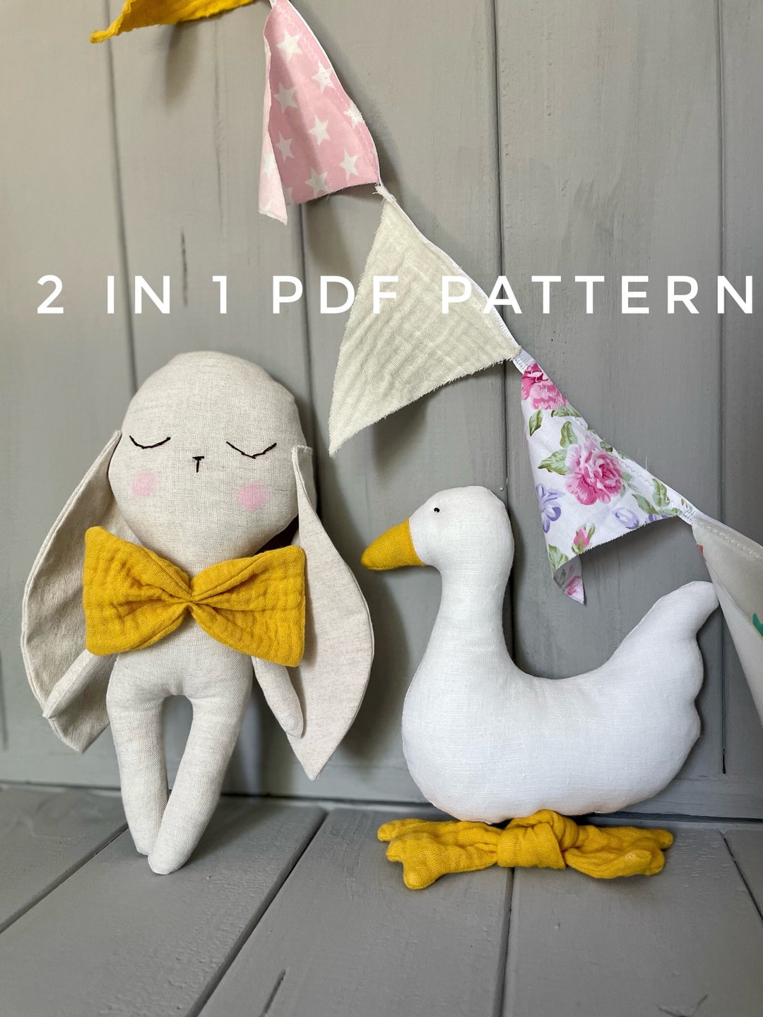 2 in 1 Bunny and Duck Tutorial, Instant Download Sewing Pattern, DIY ...