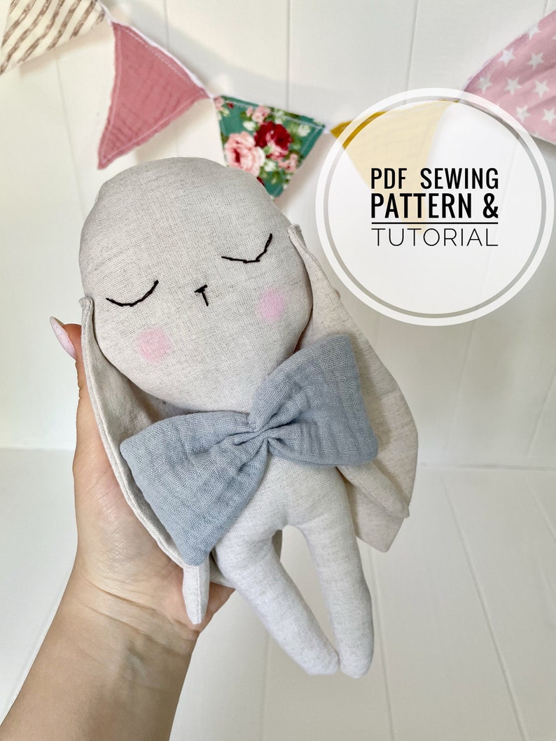 Bunny Tutorial, Instant Download Sewing Pattern, DIY, Animal Rag Doll ...