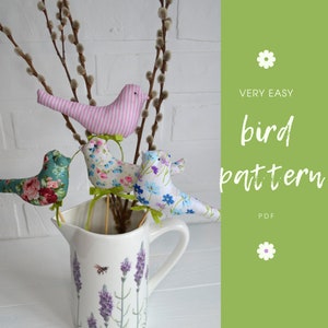 PDF Bird Sewing Pattern,Home decor Pattern,Soft Bird Pattern,DIY Holiday Decor, pdf tutorial,Bird Ornament pdf, fabric bird pattern