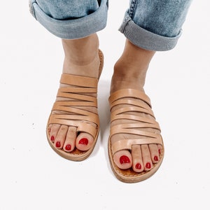 Womens Greek Barefoot Sandals from Genuine Leather, Leather Sandals for Women, Summer Leather Shoes, Gift for Her, Handmade Leather Sandals