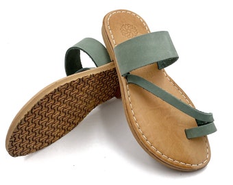 Sandales en cuir pour femmes plates, cadeau d'été pour femmes, sandales grecques en cuir plates pour femmes, sandales grecques en cuir pour femmes de Sandalmania