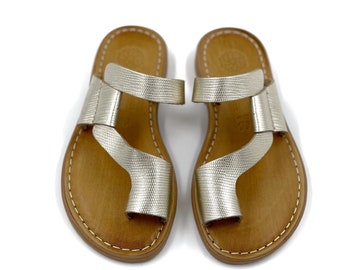 Handcrafted Greek Leather Flat Sandals, Summer Womens Shoes