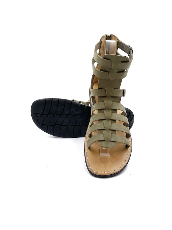 Khaki Gladiator Sandals for Men, Ancient Roman Gladiator Sandals form Genuine Leather, Handmade Mens Leather Sandals, Mens Gladiators Khaki