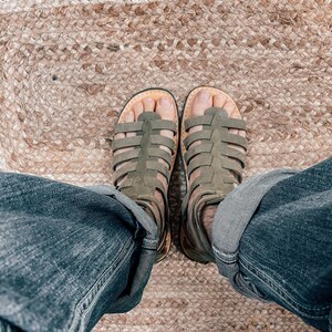 khaki gladiator leather sandals