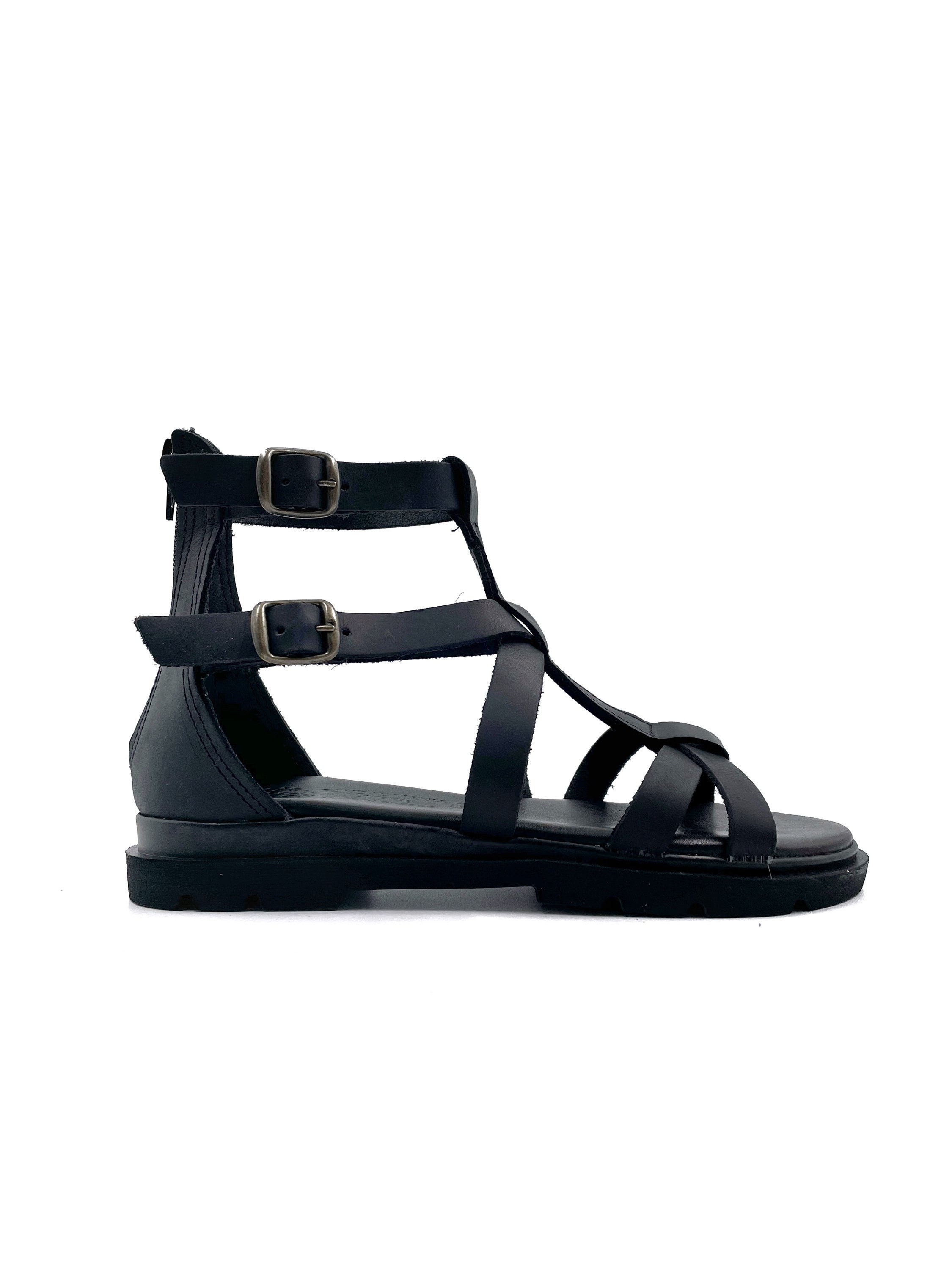 Kedros Strappy Gladiator Sandals Flats Strappy Gladiator Sandals Flats -  Leather Sandals | Pagonis Greek Sandals