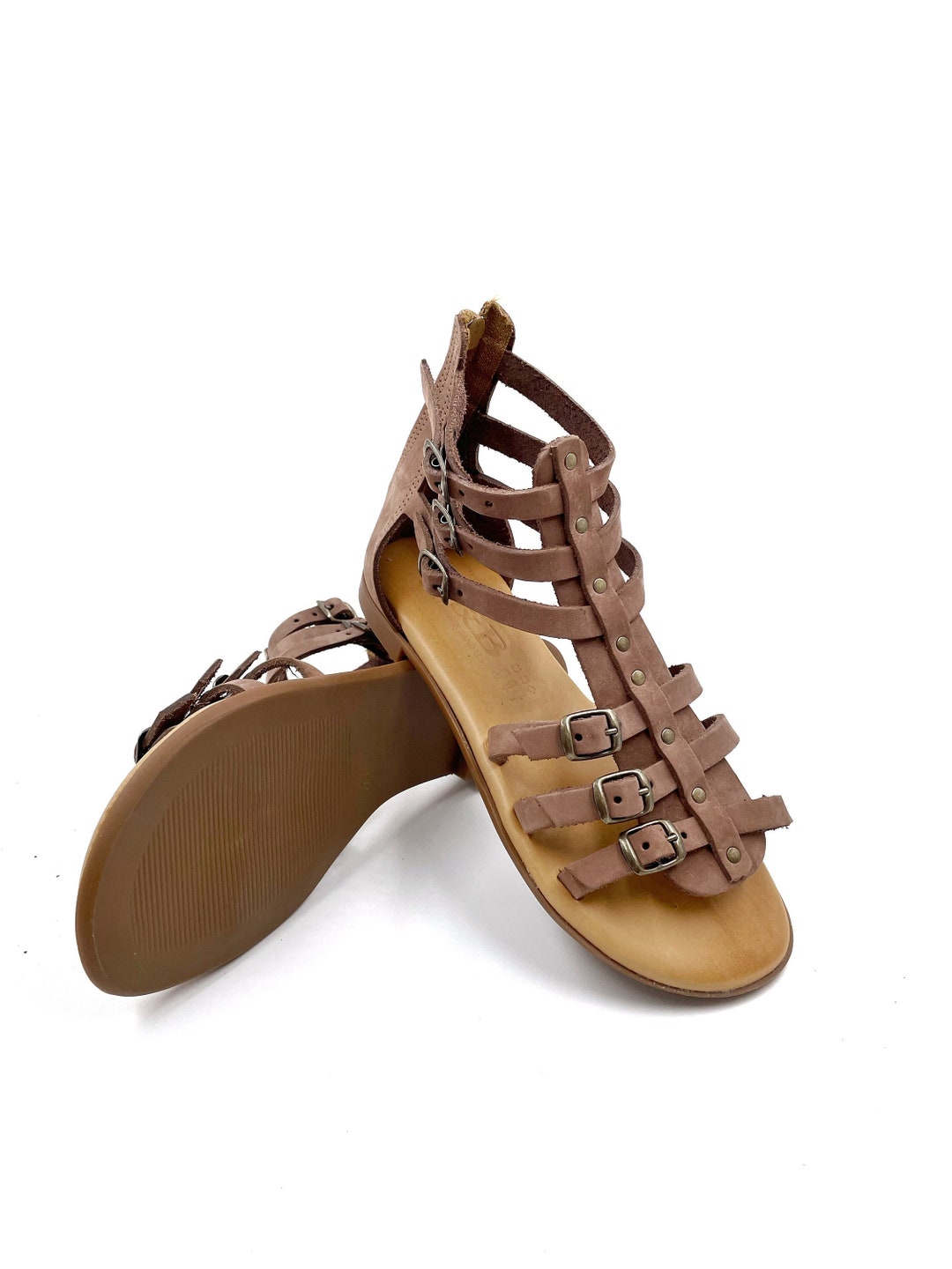 Light Brown Gladiator and Strappy Sandals for Women, Womens
