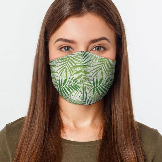 Palm Leaves Face Mask Preventative Custom Mouth Cover 4 | Etsy