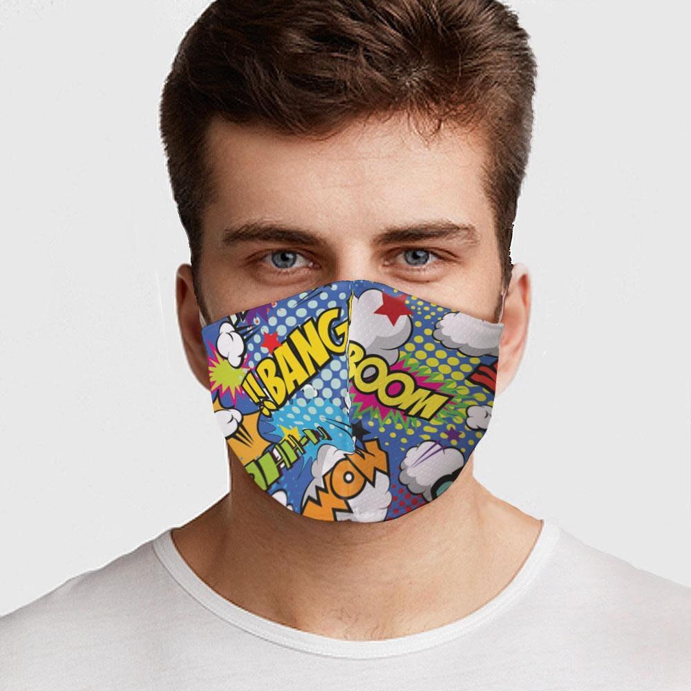 Comic Face Mask Preventative Custom Mouth Cover 4 sizes Etsy