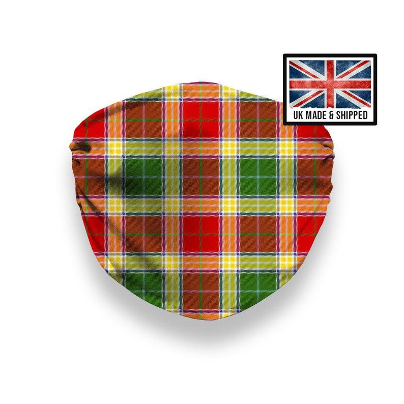 Gibson Tartan Face Mask Scottish Clan Facemask Scotland Green Etsy