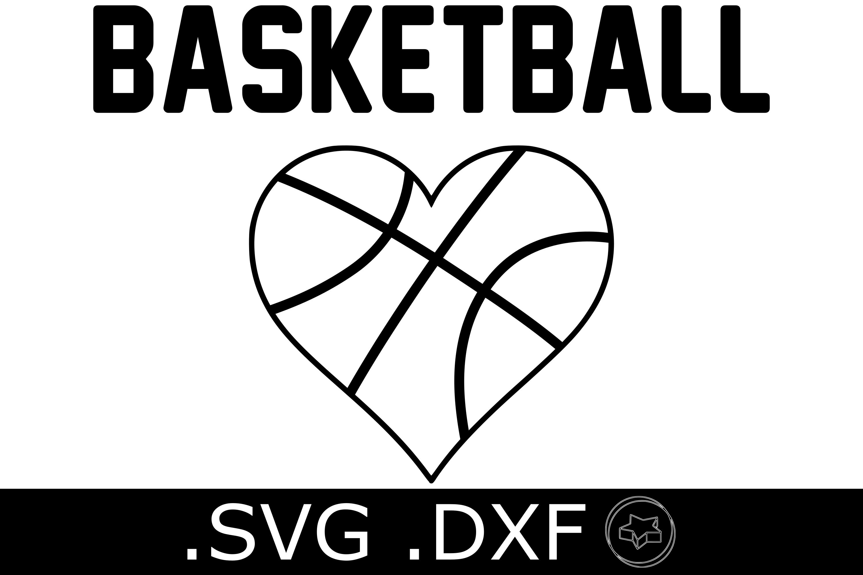 Basketball Heart SVG and DXF File Basketball Love SVG I - Etsy