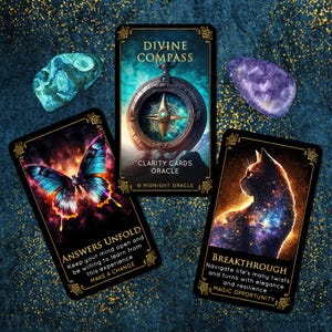 PRÉCOMMANDE PERSONNALISÉE : cartes Divine Compass Clarity Tarot clarifiant unique Oracle Deck (livraison gratuite pour 2 jeux de cartes aux États-Unis)