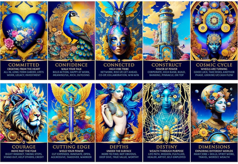 ¡PREVENTA PERSONALIZADA! Baraja de oráculo de la Diosa Índigo: Tarot de orientación sobre dinero y carrera (80 cartas) imagen 8