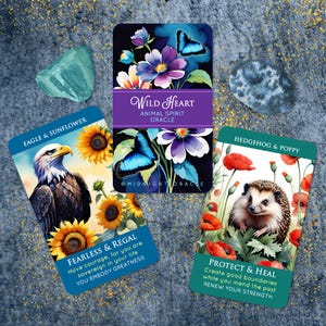 CUSTOM PREORDER: Animal Spirit Oracle Deck of Tarot-Sized Cards with Flower Allies, Wild Heart