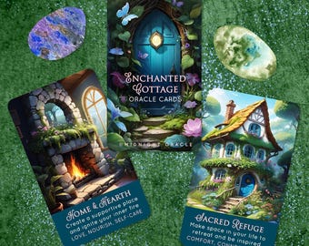 CUSTOM PREORDER: Enchanted Cottage Oracle Deck of Unique Tarot-Sized Cards with Keywords