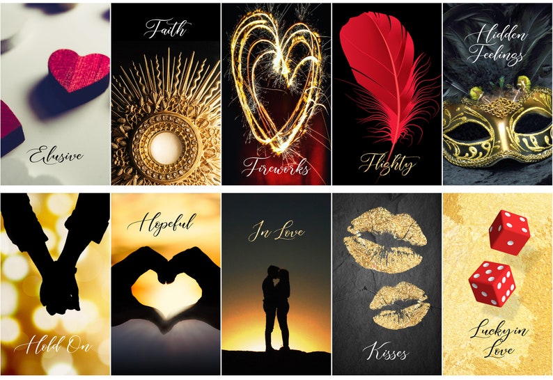 CUSTOM PREORDER: Golden Soulmates Love Oracle Deck of Romance Tarot-Sized Cards zdjęcie 3