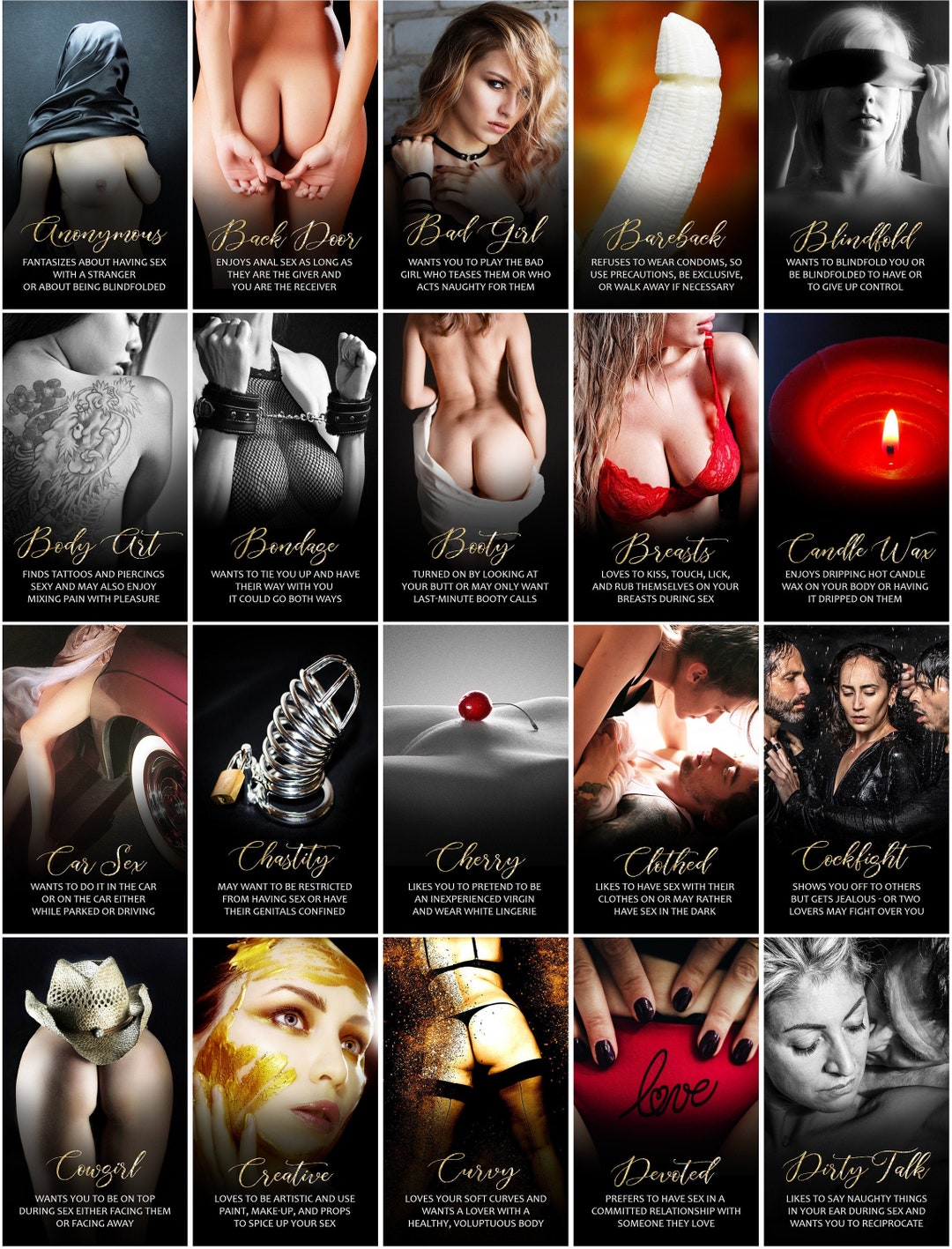 Hidden Desires Sex Oracle Deck 100 Cards Sex Tarot Cards photo