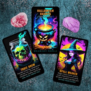 PRÉCOMMANDE PERSONNALISÉE : Halloween Haunts Oracle Deck of Creepy Tarot Cards for Summerween (livraison gratuite de 2 jeux aux États-Unis)