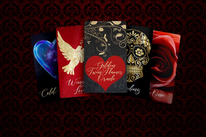 CUSTOM PREORDER: Golden Twin Flames Love Oracle Deck of Romance Tarot-Sized Cards image 7