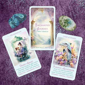 PRÉCOMMANDE PERSONNALISÉE : Enchanted Journey Tarot Oracle Deck Cartes de tarot uniques pour des lectures d'orientation spirituelle (les 2 jeux de cartes sont expédiés gratuitement aux États-Unis)