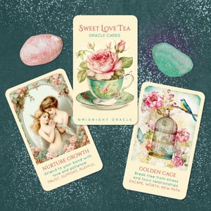 PRÉCOMMANDE PERSONNALISÉE : Sweet Love Tea Romance Oracle Deck cartes de tarot uniques pour les relations flammes jumelles (livraison gratuite de 2 jeux aux États-Unis)