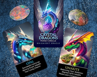CUSTOM PREORDER: Crystal Dragons Money Oracle Deck of Wealth & Abundance Tarot-Sized Cards