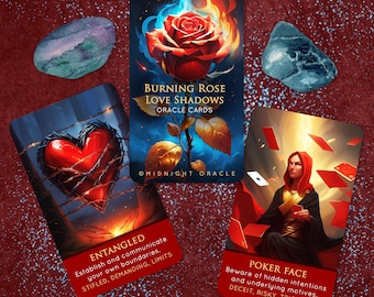 CUSTOM PREORDER: Burning Rose Love Oracle Deck of Shadow Romance Tarot-Sized Cards