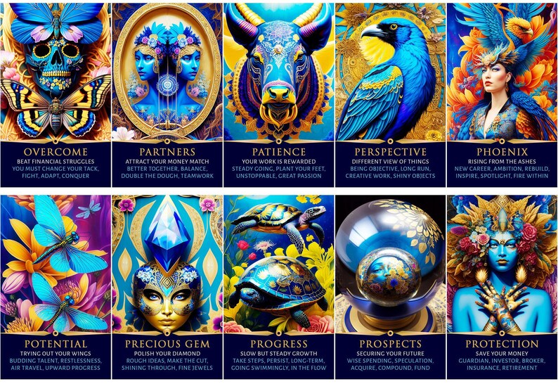 ¡PREVENTA PERSONALIZADA! Baraja de oráculo de la Diosa Índigo: Tarot de orientación sobre dinero y carrera (80 cartas) imagen 5