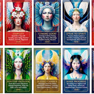 Divine Angel Oracle Deck (77 Cards) Celestial Numbers Messages Diversity Tarot, Ask an Angel (Ships Free in the USA!)