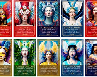 BESTSELLER: Divine Angel Oracle Deck (77 Cards) Celestial Numbers Messages Diversity Tarot, Ask an Angel (Ships Free in the USA!) BST