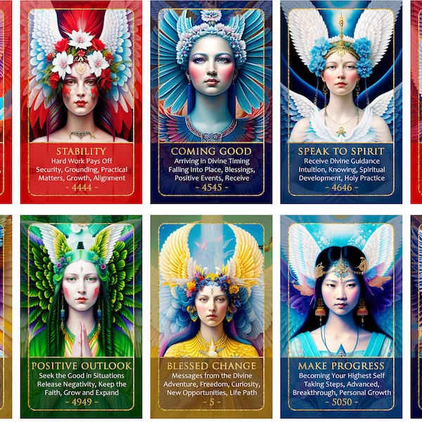 PRE-ORDER: Divine Angel Oracle Deck (77 Cards) Celestial Numbers Messages Diversity Tarot, Ask an Angel (Ships Free in the USA!)