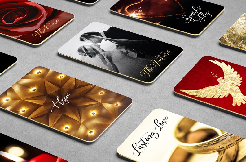 CUSTOM PREORDER: Golden Twin Flames Love Oracle Deck of Romance Tarot-Sized Cards image 9