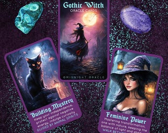 CUSTOM PREORDER: Gothic Witch Oracle Deck of Tarot-Sized Cards for Intuitive Readings