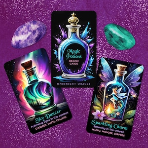 NOUVEAU ! Deck de potions magiques Oracle avec guide PDF de 32 pages + cartes de tarot de recettes (livraison gratuite pour 2 jeux aux États-Unis)