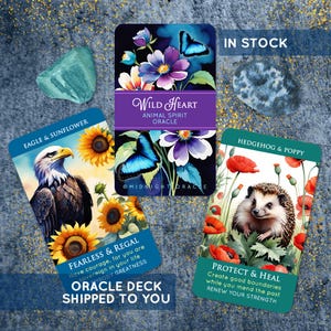IN STOCK! Animal Spirit Oracle Deck: Wild Heart Tarot Size Cards with Flower Allies