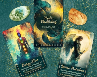 PREVENTA PERSONALIZADA: Baraja de cartas del tamaño del Tarot del Oráculo de la Manifestación Mística para la cocreación con lo Divino