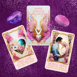 PRÉCOMMANDE PERSONNALISÉE : un jeu de cartes de tarot uniques pour l'amour et les relations amoureuses de la déesse divine (livraison gratuite pour 2 jeux aux États-Unis)