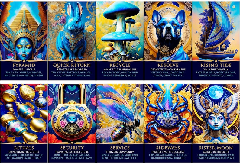 ¡PREVENTA PERSONALIZADA! Baraja de oráculo de la Diosa Índigo: Tarot de orientación sobre dinero y carrera (80 cartas) imagen 4