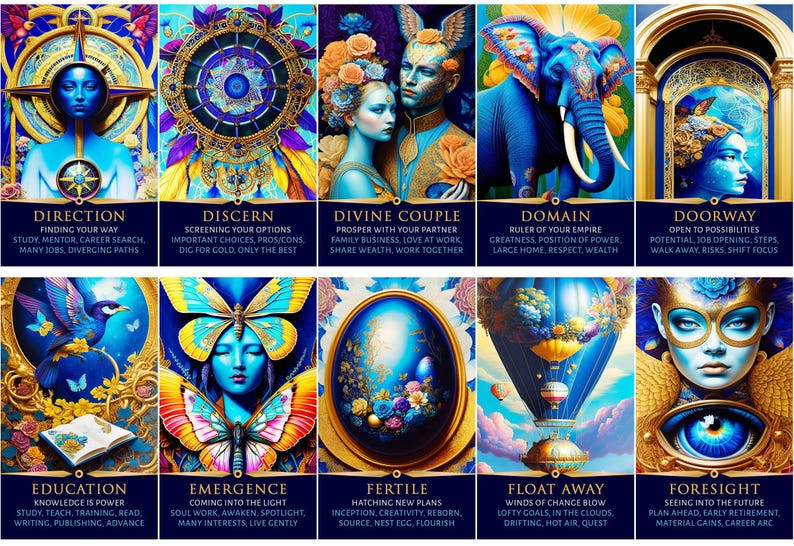 ¡PREVENTA PERSONALIZADA! Baraja de oráculo de la Diosa Índigo: Tarot de orientación sobre dinero y carrera (80 cartas) imagen 7
