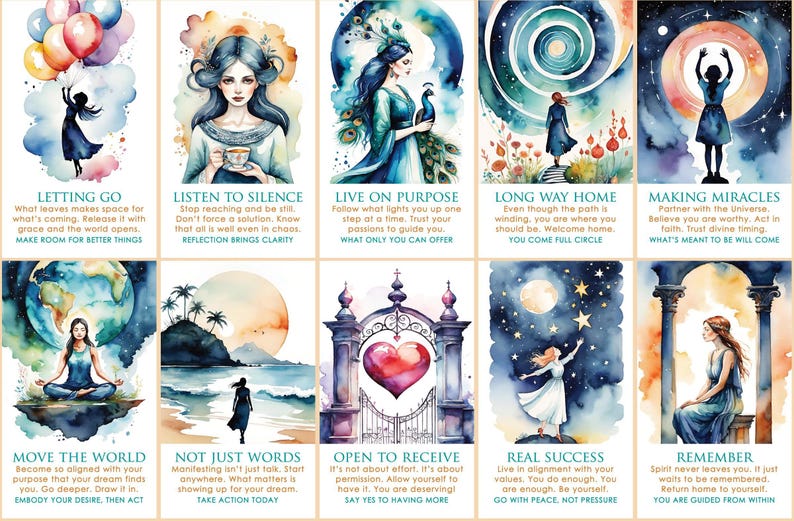 CUSTOM PREORDER: Answers From Spirit Oracle Deck of Channeled Messages, Tarot-Sized Cards + Guidebook PDF immagine 4