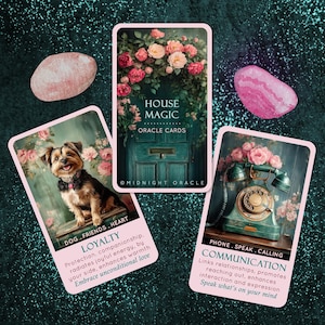 PRÉCOMMANDE PERSONNALISÉE : House Magic Oracle Deck Cartes de tarot de lecture de fortune uniques avec signification des mots clés (livraison gratuite de 2 jeux aux États-Unis)