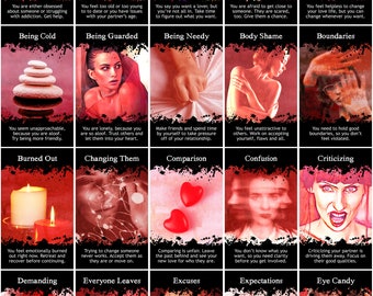 LIMITED STOCK: Love Blocks Dark Oracle Deck (80 Cards) Shadow Work Tarot Cards (Buy Any 2 Decks, Get Free USA Shipping)