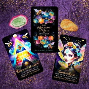 CUSTOM PREORDER: Alchemy of Bees Oracle Deck Unique Collage Spring Indie Tarot-Sized Cards image 1