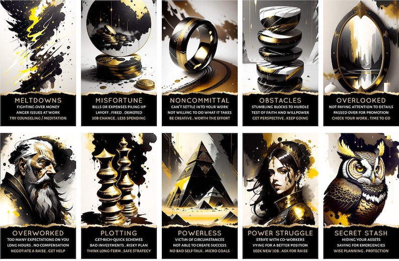 PEDIDO ANTICIPADO PERSONALIZADO: Baraja de cartas del Tarot Money Shadow Work Oracle con cartas de carrera y finanzas imagen 3