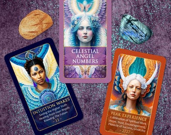 PEDIDO ANTICIPADO PERSONALIZADO: Baraja de Oráculo del Ángel Divino con Mensajes Únicos de Números Celestiales y Cartas del Tarot de la Diversidad