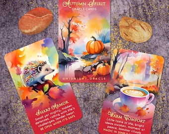LIMITED STOCK: Autumn Spirit Oracle Deck of Fall Tarot-Sized Cards, Nature & Animal Guidance