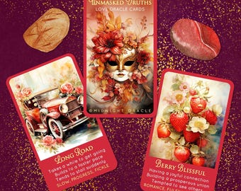 PREVENTA PERSONALIZADA: Baraja de cartas del oráculo del amor "Verdades al Descubierto" con cartas del tamaño de un tarot para lecturas de relaciones.