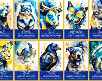 LEAVING SOON: Cosmic Animal Spirit Astrology Oracle Deck with Messages Zodiac Animal Tarot Cards (Buy Any 2 Decks, Get Free USA Shipping)