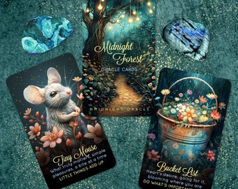 LIMITED STOCK: Midnight Forest Oracle Deck of Cottagecore Tarot-Sized Cards for Intuitive Guidance