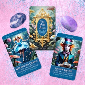 EN STOCK : Tea With Alice Oracle Deck Unique Wonderland Tarot Cards (livraison gratuite pour 2 jeux de cartes aux États-Unis)