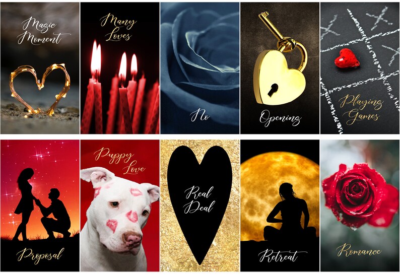 CUSTOM PREORDER: Golden Soulmates Love Oracle Deck of Romance Tarot-Sized Cards zdjęcie 4